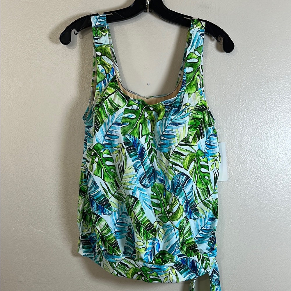 NEW Swimsuits‎ For All. Tropical Leaf Print Tankini Top